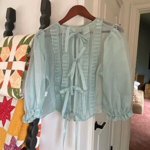 Innika Choo translucent minty sea foam green blouse